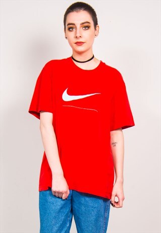 NIKE VINTAGE 90'S RED OVERSIZED SPORTS T-SHIRT