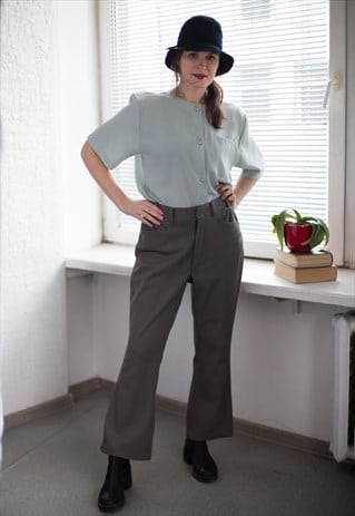 VINTAGE 80'S BROWN PATTERNED TROUSERS