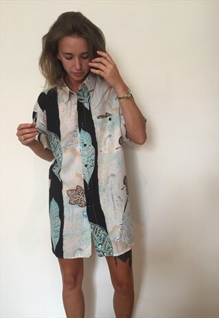CRAZY PATTERNED VINTAGE RETRO FESTIVAL OVERSIZED SHIRTRAZY P