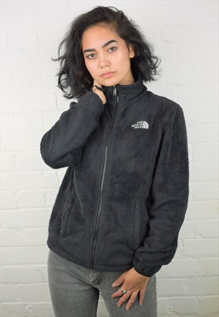 VINTAGE 90'S NORTH FACE FLUFFY ZIP UP FLEECE JACKET