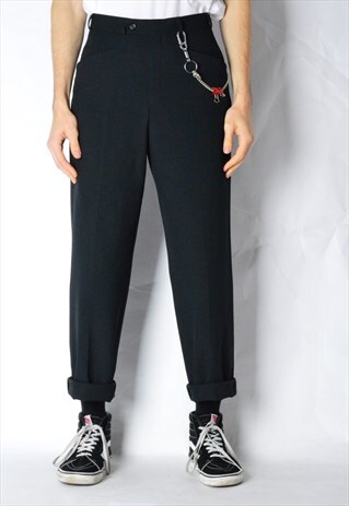 VINTAGE 90S BLACK MINIMALIST PANTS