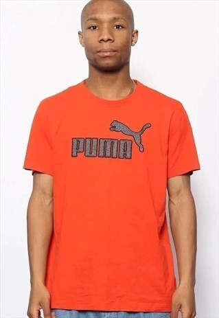 VINTAGE PUMA BIG LOGO T-SHIRT ORANGE