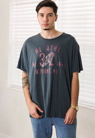 VINTAGE POLO RALPH LAUREN T-SHIRT LOGO 90S XL 6.7