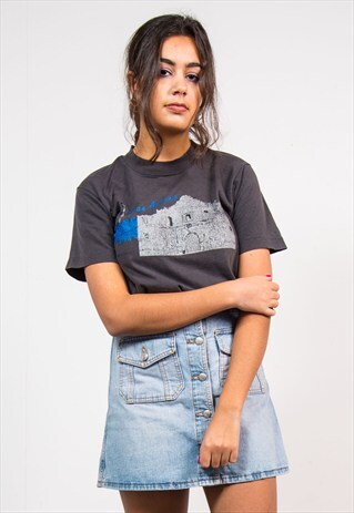 VINTAGE 80'S GREY SAN ANTONIO TEXAS T-SHIRT