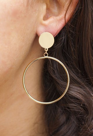 STUD GOLD HOOP EARRINGS