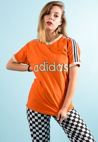 VINTAGE ORANGE ADIDAS RINGER TEE