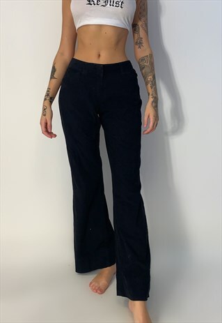 BLACK VINTAGE LOW WAIST BOOTCUT CORDUROY JEANS