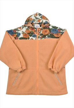 Vintage Fleece Jacket Block Colour Orange Ladies XL