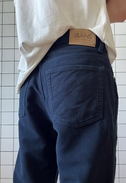 Vintage DOLCE GABBANA Pants Velour Trousers 90s Navy Blue