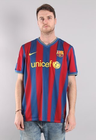 VINTAGE NIKE BARCELONA FOOTBALL SHIRT XL