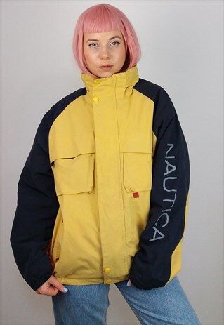 VINTAGE 90'S NAUTICA LARGE LOGO WINTER SKI PUFFER JACKET
