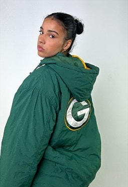 Green 90s The North Face Greenbay Packers Puffer Jacket Coat