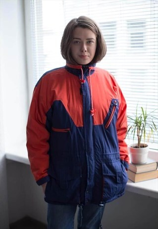 VINTAGE 80'S BLUE/RED PARKA