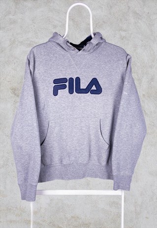 VINTAGE GREY FILA SWEATSHIRT WOMEN'S SPELL OUT LOGO MEDIUM