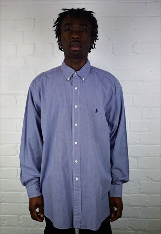 VINTAGE 90'S RALPH LAUREN CHECKED CLASSIC FIT SHIRT