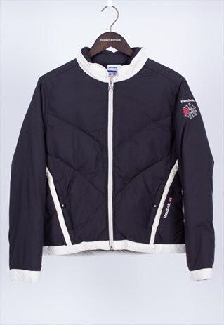 VINTAGE 90S BLACK PUFFER JACKET REEBOK