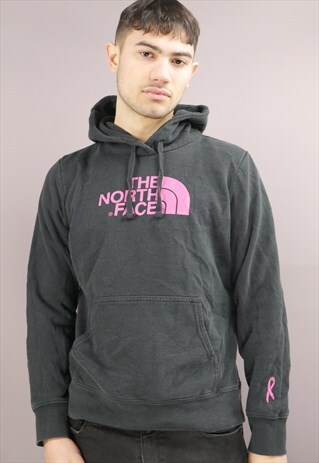 black and pink north face hoodie