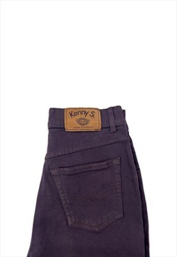 Womens Vintage purple jeans high waisted slim 80s 90s