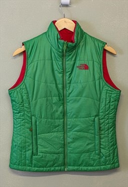 Vintage The North Face Reversible Gilet Green Pink Zip Up