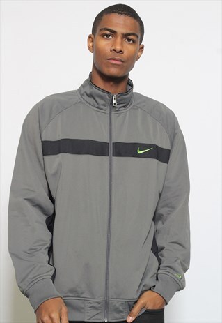 VINTAGE NIKE LOGO TRACK JACKET GREY