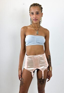 Vintage 70s skirt satin suspenders 