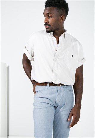 VINTAGE 80S POLO RALPH LAUREN SHORT SLEEVE SHIRT/ S4297