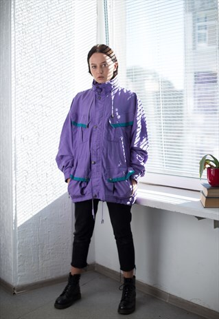 VINTAGE 80'S PURPLE WINDBREAKER PARKA