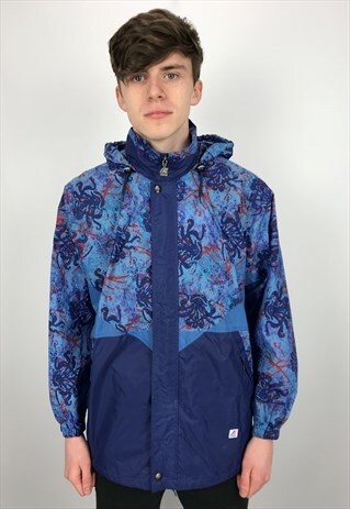 90S VINTAGE K-WAY PACKABLE FESTIVAL RAIN JACKET MAC