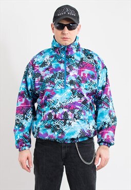 Vintage 90s pullover jacket in nmulti colour windbreaker