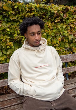 Hoodie in Neutral With Lost In Motion Logo Print