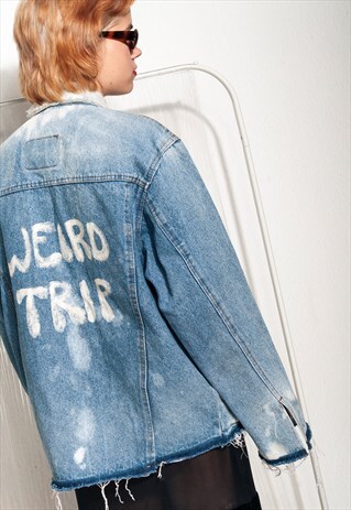 VINTAGE LEVI'S DENIM JACKET 80S REWORKED WEIRD TRIP ACID