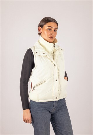 PRADA VINTAGE LINEA ROSSA GILLET IN CREAM.