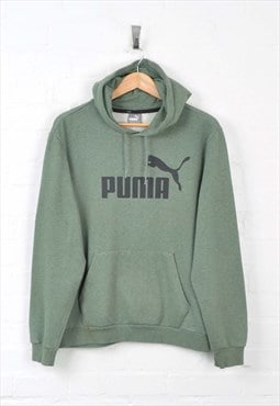 Vintage Puma Hoodie Green Medium CV2812