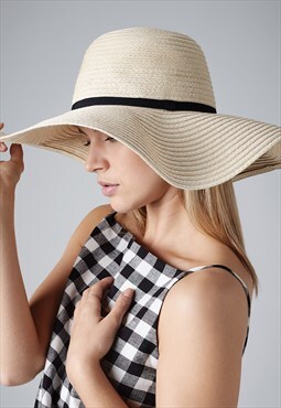 Women's Wide Brimmed Festival Holiday Sun Hat - Cream