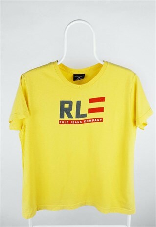 VINTAGE RALPH LAUREN POLO JEAN'S T-SHIRT YELLOW SPELLOUT