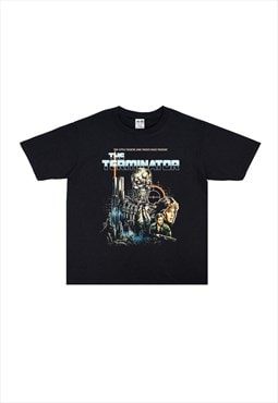 Black the terminator Graphic cotton fans T shirt tee
