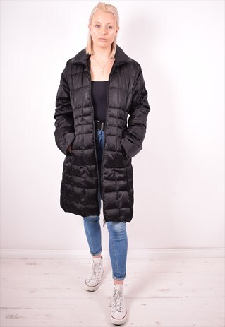 MONCLER WOMENS VINTAGE PADDED COAT SMALL BLACK 90S