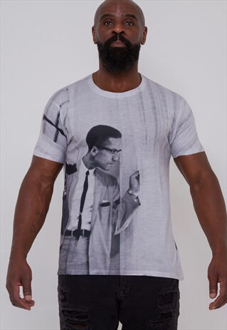 MALCOLM X ALL OVER PRINT GRAPHIC TSHIRT