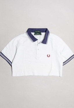 Authentic Fred Perry Cropped Short Sleeve White Polo Shirt