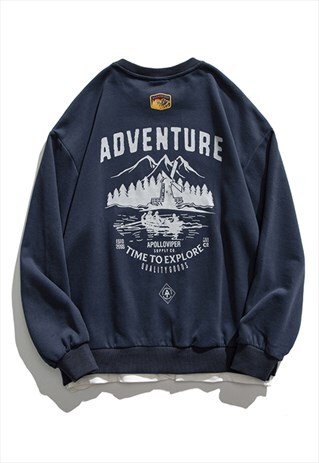 KALODIS LETTER PRINT ON THE BACK FAKE TWO-PIECE SWEATSHIRT