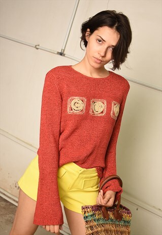 Y2K RETRO KNITTED FESTIVAL GARM BOHO JUMPER