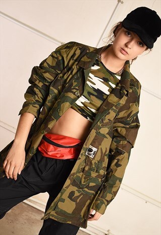 90'S RETRO OVERSIZED CAMO MILITARY FESTIVAL GARM JACKET
