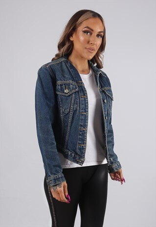 VINTAGE Y2K DENIM JACKET FRENCH CONNECTION UK 8 (J53C)
