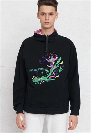 VINTAGE BLACK PULLOVER SWEATSHIRT