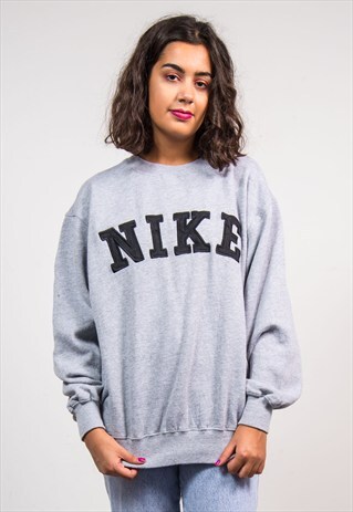 VINTAGE 90'S GREY NIKE SWEATER SWEATSHIRT