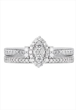 Diamond marquise bridal set