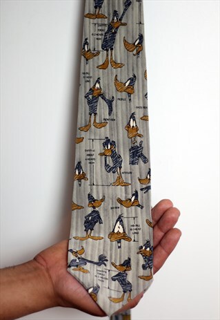 VINTAGE 90S WARNER BROS LOONEY TUNES SILK COMIC TIE