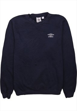 Vintage 90's Umbro Sweatshirt Lightweight Crew Neck Navy