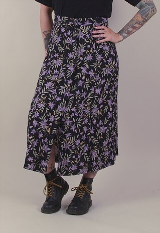 VINTAGE 90'S FLORAL MAXI SKIRT BUTTON DOWN /A11050