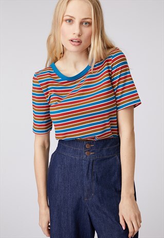 PRINCESS HIGHWAY RED STRIPEY TEE